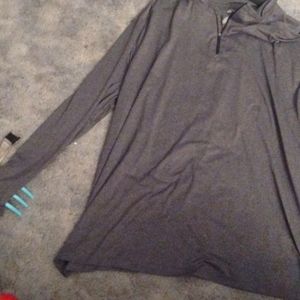 Gray long sleeve polo half way button men's XXL